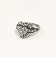 9901407 925 Silver Ring with Swarov. Stones Big 52 Heart