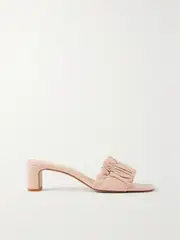 [REFORMATION] REFORMATION - Shereen Ruched Leather Mules - Blush - US10 US 10 Pink