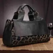 MS Cow Leather Leopard Print Bags Women Handbag Pillow Bag Luxury Designer Natur