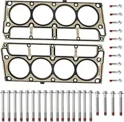 3-Layer Head Gaskets with Head Bolt Kit for Chevy GMC Express Silverado Suburban Savana Sierra Yukon XL 1500 2500 3500 HD Cadillac Escalade ESV EXT Hummer H2 6.0 LQ4 LQ9 2001-2004 Like 12589227