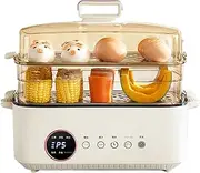 Electric Food Steamer, Vegetable Steamer with 2-Tire BPA-Free Steam Trays, Quick Simultaneous Cooking for Veggies, Meats, Grains, Seafood, Auto Shutoff & Anti-dry Protection, 1200W (2-Tire)