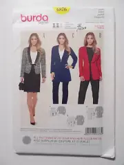 Burda 6876 Sewing Pattern Misses Fitted Jackets in 3 Styles Size 8-18 UNCUT