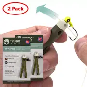 TYEPRO Fly & Ice Fishing Knot Tying Tool (Pack of 2); Grip, Thread, Tie, Clip