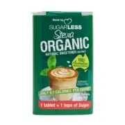 Sugarless Stevia Organic 200 Tablets- compact, flip-top container-Fast shipping