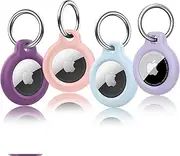 Vancle Air Tag Holder 4 Pack, Airtag Keychain Holder, Anti-Scratch, Twist Lock Design, Airtag Case with Metal Key Chain Ring - AirTag Accessory for Kids, Keys, Pets, Luggage, & More