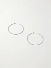 [Jennifer Fisher] Jennifer Fisher - 2.5" Thread Silver-plated Hoop Earrings - One size One size Silver