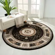 Stratum Lush Medal Black Round Rug
