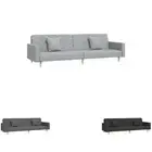 2-Seater Sofa Bed with Two Pillows Wooden Settee Loveseat Black Fabric vidaXL