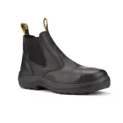 Oliver Pull On Chelsea Black Leather Boots 11 Oil Resistant Safety Toe 34620
