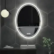 Unho Oval Backlit Led Bathroom Mirror Anti-fog Dimmable (size 500x700mm) 50x70cm