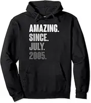 [VidiAmazing] 18 Years Old Vintage 2005 July Birthday 18th Decoration Pullover Hoodie ds221