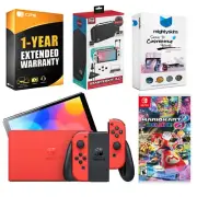 Nintendo Switch OLED Mario RED Edition + Mario Kart 8 + Accessory Gaming Kit