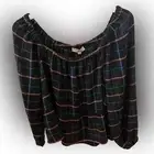 NWT LOFT Plaid Off The Shoulder Tiered Top