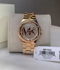 在飛比找Yahoo!奇摩拍賣優惠-MICHAEL KORS Lennox 鑲水鑽錶盤 玫瑰金色