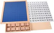 TTETTZ Wooden Math Board, Counting Hundred Board Toy, 1-100 Consecutive Numbers, Wooden Toy Hundred Board for Kids