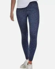 Spanx Women's Leopard Print Stretch Pants Jeggings Denim Blue Size M 6011