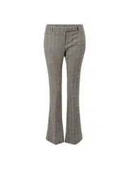 Grey Wool Checked Trousers