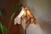 Lampshade lotus beige gathering hand-stitched table lampshade floor lampshade