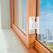 SAFELON 4 Pcs Childproof Sliding Window Locks, Two-Way Automatic Locking Design Window Locks for Toddler, Baby Safety Locks for Window and Closets (White)