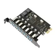PCIE to USB3.0 Adapter Card 7 Port USB 3.0 PCI-E Desktop Computer Expansion8606