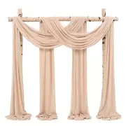 Wedding Arch Draping Fabric,8 Panels 28" x20ft Nude Wedding Arch Drapes for C...