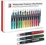 Marabu 26 Buttery Smooth Watercolor Crayons - Ignite Your Imagination with Vivid, Blendable Crayons for Mixed Media & Watercolor Paper