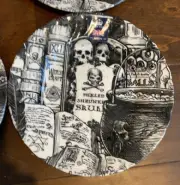Royal Wessex HALLOWEEN Salad PLATE Eyeballs Pickled Skull Crossbone