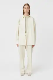 Carlisle Tailored Overshirt in Ivory Marle - CAMILLA AND MARC® C&M