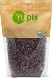 Yupik Organic Dark Chocolate Chips, 70% Cacao, 2.2 lb (35.2 oz), No Sugar Added, Gluten-Free, GMO-Free, Kosher, Vegan, Dairy-Free, Small Size, Rich Dark Chocolate, Melts Smoothly, Ideal for Baking