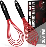 Flat Whisk,11In Flat Whisk and 10In Balloon Whisk Perfect for Whisking, Flat Rou