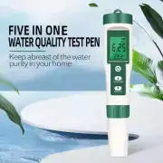 PH EC TDS ORP Temp 5 in 1 Meter LCD Digital Water Quality Monitor Tester