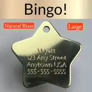 Custom Engraved Dog Tags Personalized Dog Collar Pet Tags Engraved ID BRASS STAR