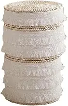 Straw Round Hand Woven Futon Cushion Bay Window Living Room Pouf Stool Home Furniture(50cm*20cm)