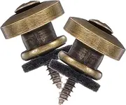 Vaguelly 2Pc Strap Lock for Guitar Metal Security Strap Buttons with Screws Gasket for Electric Acoustic Guitars Bronze Black Easy Install Durable Prevents Falls