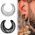 2PCS Stainless Steel Saddle Plugs Tunnels Hollow Out Stretcher Gauges Piercing
