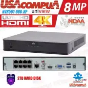 UNIVIEW 16MP NVR NDAA-Compliant 8-Ch PoE IP Network Uniview Security NVR 2TB PUR