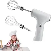 Cordless Hand Mixer: Rechargeable Kitchen Whisk, Double Stainless Steel Whisks, Portable Baking Tool | Convenient Handheld Use Compact Design, High Vel Mixing