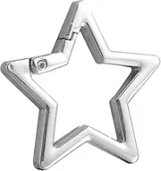 [BWESOO] Star Shaped Stainless Steel Keychain Clip Carabiner Snap Hook Holder Carabiner Hook Clip Key Holder Carabiner Clip Keychain Carabiners for Keys and Wallet Accessory with Key Chain Rings