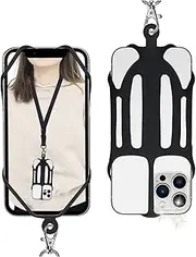 Cell Phone Lanyards with Adjustable Neck Strap Universal Neck Phone Holder for iPhone, Galaxy and Most Smartphones,Black