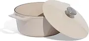 Made In Cookware - Dutch Oven 5.5 Quart - Enameled Cast Iron (Linen) - Made In France - Exceptional Heat Retention & Durability