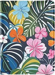 [Amooorous] Colorful Summer Hawaiian Flowers Leather decorative Passport and Vaccine Card Holder Combo Vaccine Case Protector Cover Travel Passport Wallet Lightweight, Colorful summer Hawaiian flowers, 1 size