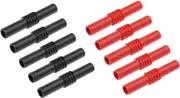 10Pcs Insulated Banana Plug Female to Female 4mm Banana Jack Coupler for 4mm Banana Extension Electrical Test Black and Red