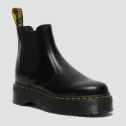 Dr. Martens Women's 2976 Chelsea Quad Platform Black Smooth Leather US 8