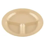 G.E.T. CP-532-T Supermel Tan Melamine 11" dia. 3-Compartment Plate - 1 Doz