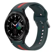 Two-Color Silicone Watch Band, For Samsung Galaxy Watch 4 Classic 46mm, For Samsung Galaxy Watch 4 Classic 42mm