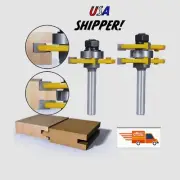 2 pc 1/4" Sh Tongue and Groove Joint Assembly Router Bit Set GOXAWEE Adjustable