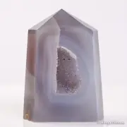 240g79mm Druzy Agate Geode Tower Point Natural Crystal Polished Quartz Healing