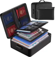 Fireproof Document Bag with Lock, Fireproof＆Waterproof File Organizer Bag wit...