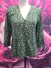 Warehouse Ditsy Floral Button Front Top Shirt Size 4