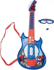 LEXIBOOK K260SP Spider-Man Electronic Lighting Guitar with mic, Glasses with Mic